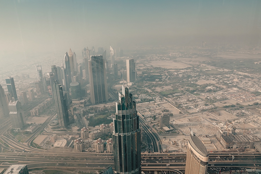 Dubai Burj Khalifa At the Top Ausblick Sonnenuntergang